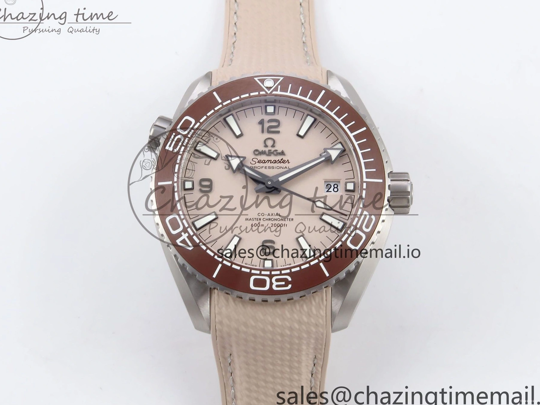 0323 Planet Ocean 43.5mm SS VSF 1:1 Best Edition Brown Bezel Sand Dial on Sand Rubber Strap A8900 Super Clone Neat 7710
